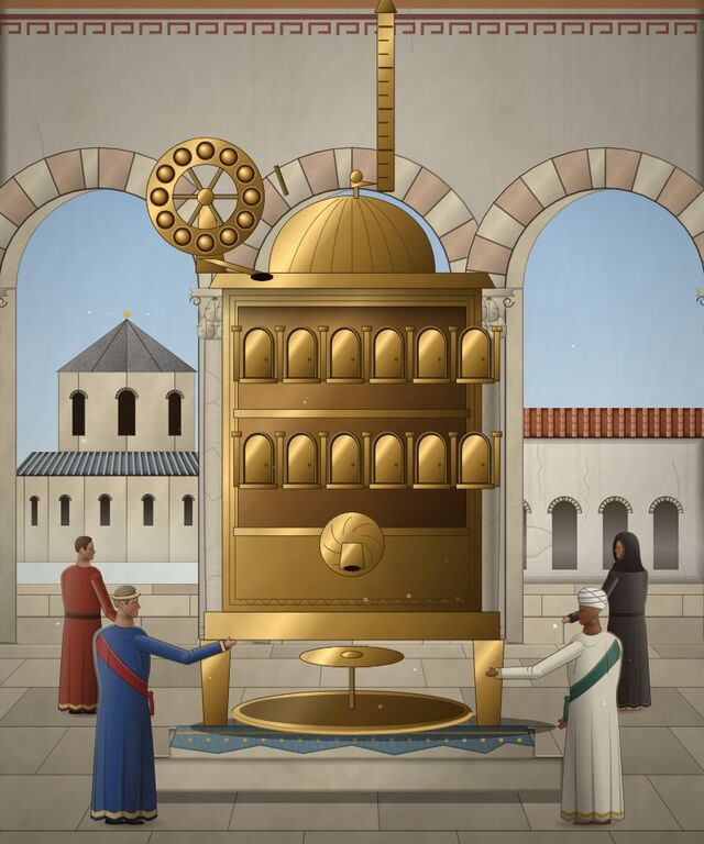 The painted cover of A Gift from Baghdad, chapter 29 of WORN's Grand Tour of Time.
