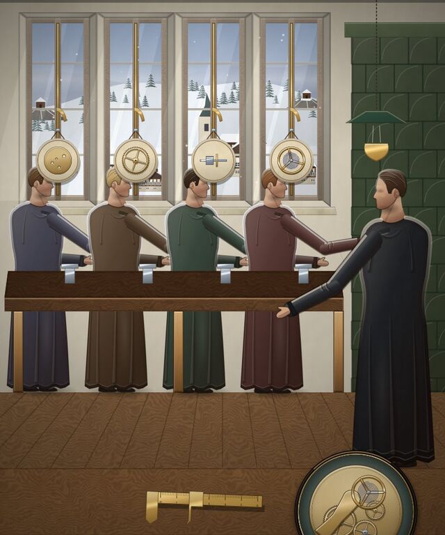 The painted cover of A Town Learns a Trade, chapter 79 of WORN's Grand Tour of Time.