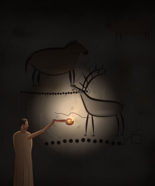 The painted cover of Dots in the Dark, chapter 3 of WORN's Grand Tour of Time.