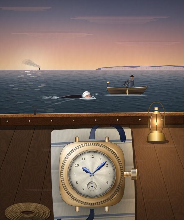 The painted cover of Swim the Channel, chapter 91 of WORN's Grand Tour of Time.