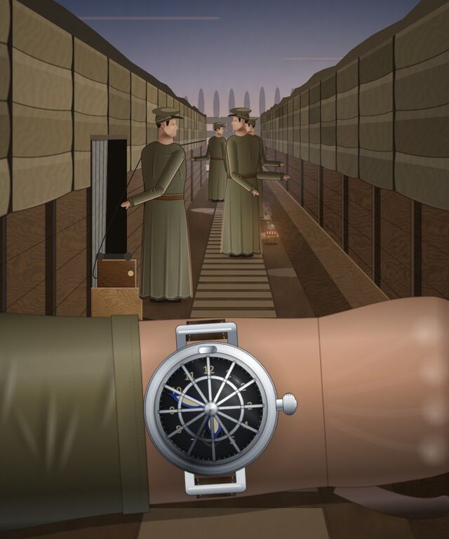 The painted cover of Synchronise Watches, chapter 89 of WORN's Grand Tour of Time.