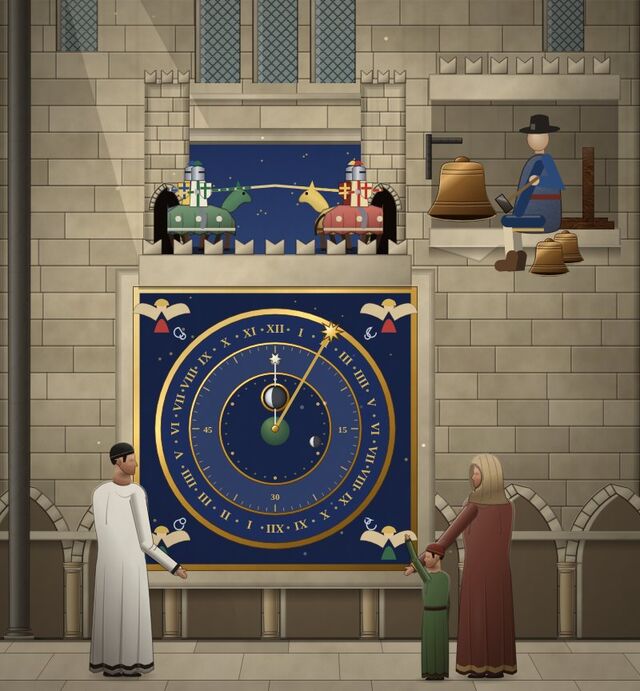 The painted cover of Knights on the Hour, chapter 42 of WORN's Grand Tour of Time.